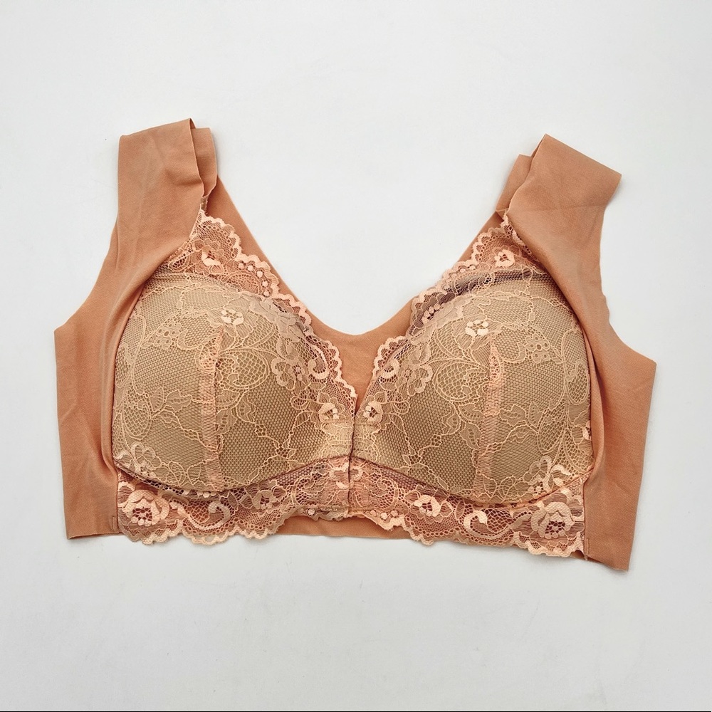NEW Lace Nude Color Front Clasp Bra, 3X